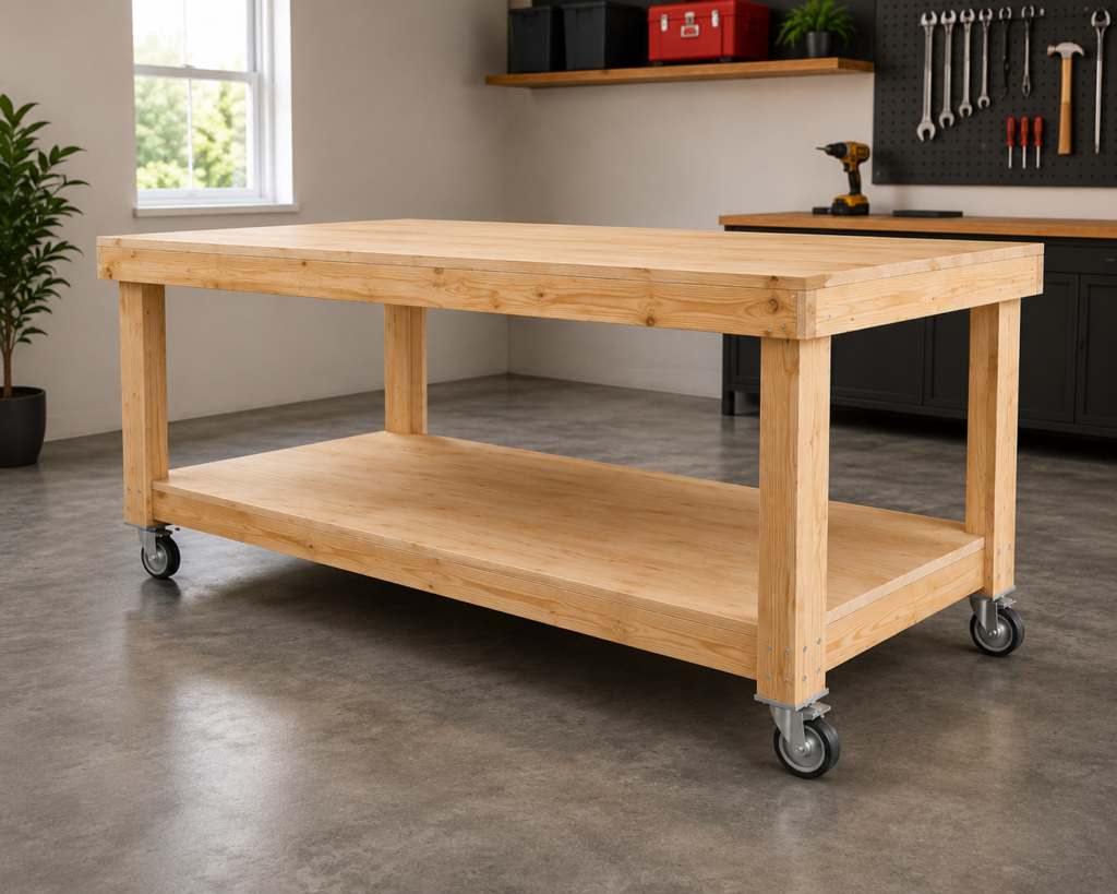 DIY Workbench Plans — Mobile Rolling Work Table